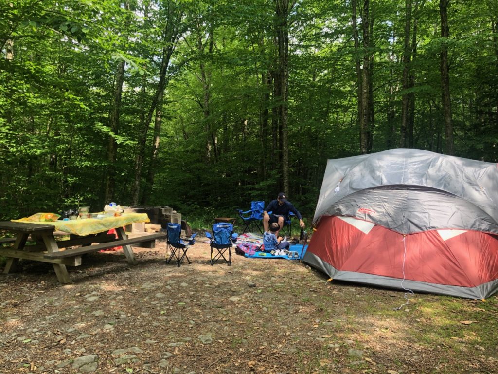 our first family camping trip campsite