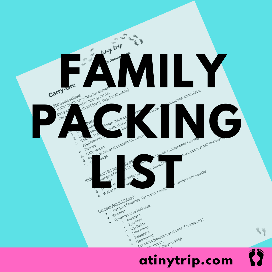 packing list road trip toddler