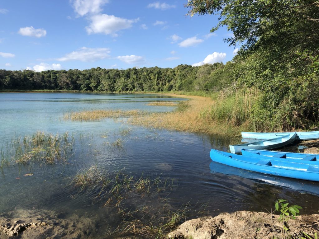lake at punta laguna in mexico